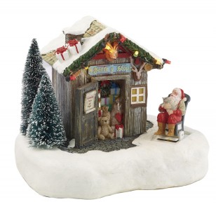 Santa's Shop, Animated, Battery Operated, Adapter 1095287 Ready